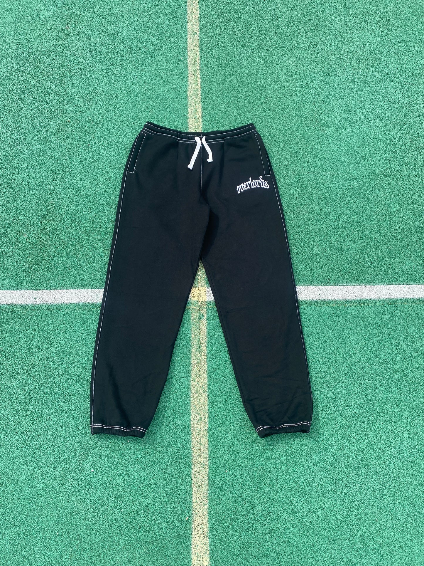 OL STAPLE STITCH JOGGERS - BLACK + WHITE